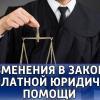 Изменения действующего федерального и областного законодательства в сфере оказания гражданам бесплатной юридической помощи.